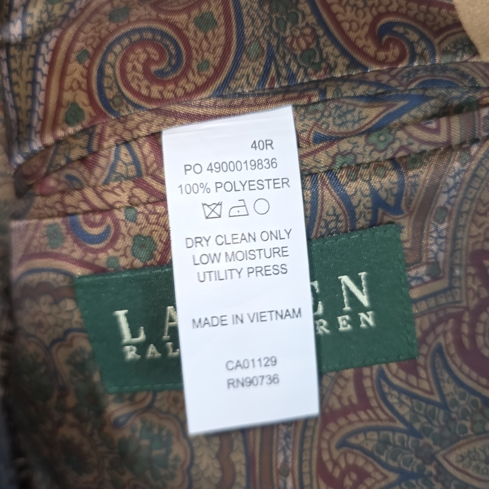 LAUREN RALPH LAUREN CAMEL COLOR BLAZER MENS SIZE 40R - Picture 8 of 9